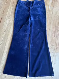 ダークブルー フレアパンツ ベロア