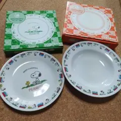 SNOOPY PEANUTS 絵皿 ＆スープ皿セット