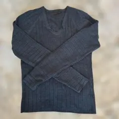 COMME CA DU MODE ダークグレー Vネックセーター