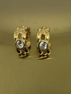 【美品】Dior ディオール ヴィンテージ イヤリング ゴールド ラインストーンのサムネイル