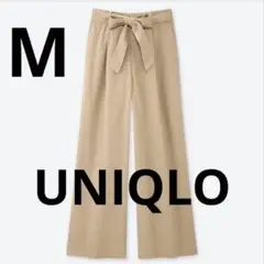 UNIQLO（ユニクロ）☆ベルベットリネンコットンワイドパンツ☆ベージュ