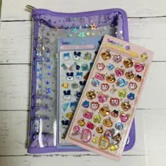 A5デカシール帳➕シール2枚のセット　紫　むらさき　リフィル10枚付き