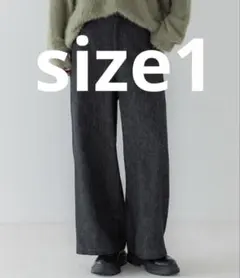 crewre ソフトツイストデニムワイドパンツ black size1