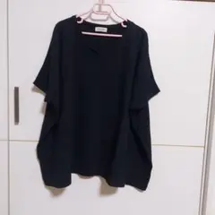 SOLAMONAT ブラック Vネック 半袖Tシャツカットソー　日本製