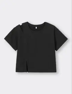 ネックスリットクロップドT