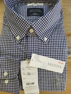 GARAGE SOLOTEX ネイビー・ホワイト チェック柄 シャツ