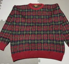 t*n様 90'sEddie Bauerエディーバウアー古着セーター黒タグチェッ