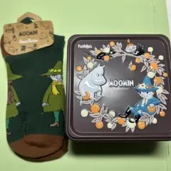 ムーミン公式　スナフキン　ソックス靴下　空き缶 万博