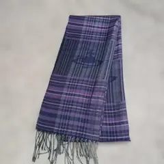 Vivienne Westwood チェック柄マフラー　紫　黒　ミックスカラー