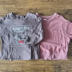 長袖Tシャツ　90 ２点セット　スヌーピー　PEANUTS 七分袖　まとめ売り
