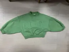 美品 Chico チコ エンボス ロゴ ショート スウェット グリーン