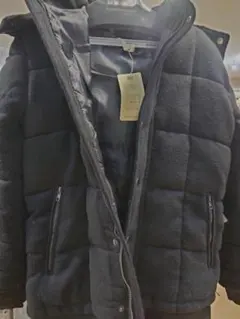 新品タグ付 黒 ダウンミックス コート