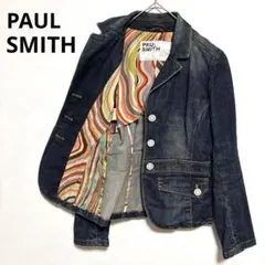 ポールスミス　デニムジャケット　裏地マルチストライプ　ヴィンテージ加工　４０