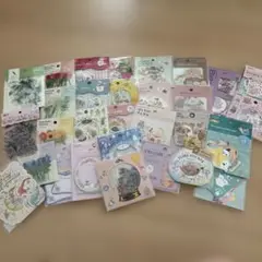 フレークシール 30セット まとめ売り 大量 コラージュ 海外シール 花 レトロ
