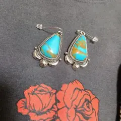 300円スタート❗️ターコイズピアス　インディアンジュエリー　新品未使用