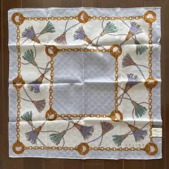 未使用　セリーヌ　大判ハンカチ　透かし　マカダム　チェーン　CELINE