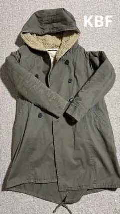 KBF モッズコート フード付きオリーブ モッズコート