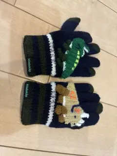 klädskåp キッズ用　ニット手袋 恐竜