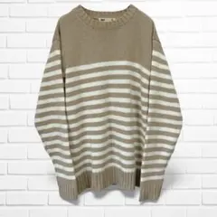 【 SEVENDAYS=SUNDAY 】 セーター　ニット　ボーダー ベージュ