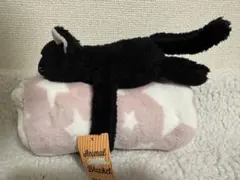 ブランケット　クロネコ　星　膝掛け　モスピンク