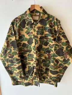 60s 70sヴィンテージ USA製古着CHIEF ハンターカモ柄カバーオールM 古着 60s Sanforized-Vat Dyed 「1258-J」 ダックハンター カモ 迷彩