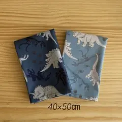 ランチョンマット　恐竜　ネイビー　水色　40×50