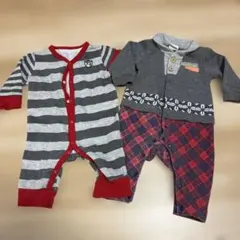 ストライプロンパース 70cm 2セット