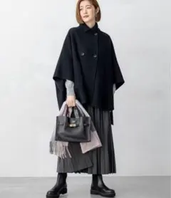 23区 ウールライトリバー ポンチョシルエット コート