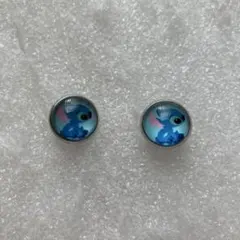 Disney・リロアンドススティッチガラス玉風ピアス1.2cm
