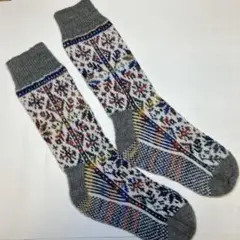 ♦︎ハンドメイドの編み込み靴下♦︎（23〜24.5㎝）