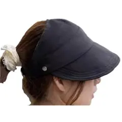 ✨帽子 UVカット レディース 小顔効果 可愛い バイザー 軽量 冷感 通気 黒