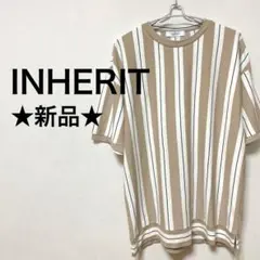 ✨新品✨ INHERIT ランダムストライプポンチ　Tシャツ　カットソー