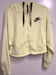 ナイキエアー クロップド ジップアップパーカー XL ネオンイエロー NIKE