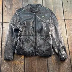 古着　ヴィンテージレザーライダースジャケット　黒　本革　L.