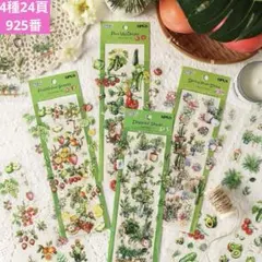 sale❣️緑の自然時光シリーズ PETシールコラージュ素材ステッカー 4種24頁