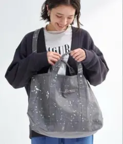 美品☆L.L.Bean paint splatter グローサリートートバッグ