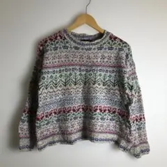 90s vintage Weekend Edition フェアアイル 総柄ニット