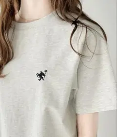 【~JaVaジャバコラボ~ワンポイント刺繍半袖Tシャツ／オートミール／Lサイズ】のサムネイル