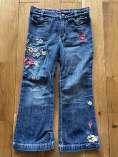 花柄刺繍 デニム 100