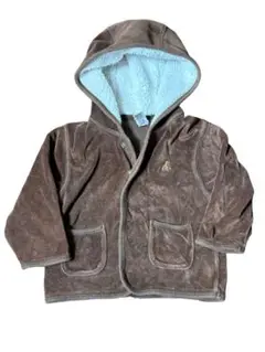 【美品】【送料込】baby GAP ベロアボアパーカー 12-18ヶ月 ブラウン