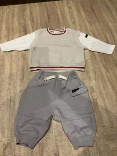 【80】アカチャンホンポ セットアップ ワッフルベスト風 トレーナー パンツ