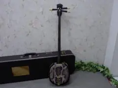 14FF3456 蛇柄 へび柄　三味線　ハードケース付