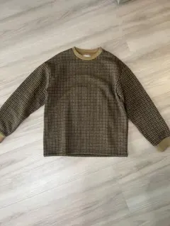 INHERIT 千鳥格子柄　カットソー　メンズ