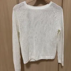 UNIQLO メッシュクルーネックセーター ホワイト Mサイズ