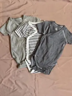 プチバトー　半袖あわせボディ肌着3点セット