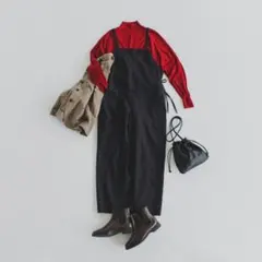 北欧暮らしの道具店 サイドリボンのサロペット