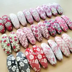 【194】リバティプリント　ハンドメイド　ねこパッチンピン　オーバル　ヘアピン 194】リバティプリント ハンドメイド ねこパッチンピン オーバル