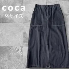 【美品】coca ブラック ステッチ タイトスカート Mサイズ