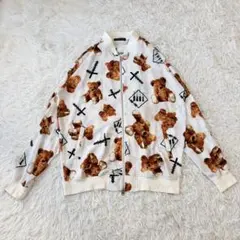 TRAVAS TOKYO トラバス　くま総柄 シフォンブルゾン 白のサムネイル