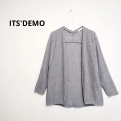 ITS'DEMO 長袖カーディガン ボタンレス シンプル グレー F